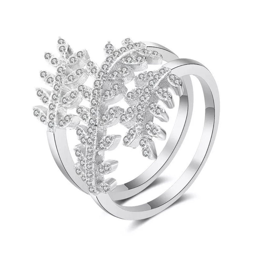 Gentle Olive Branch Leaves Adjustable Ring - Picture 2 of 3